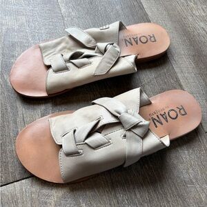 Bed Stu Cream and Tan Sandals